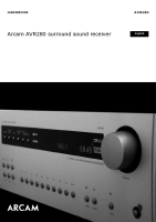 Arcam AVR-280 - Owners Manual 